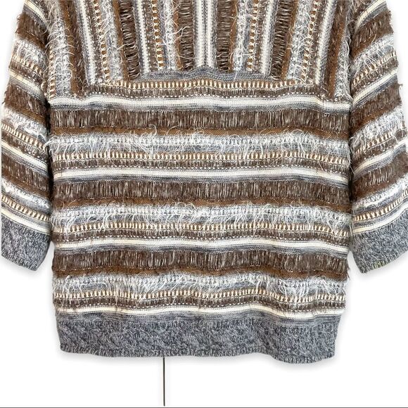 Nic + Zoe Striped Eyelash Cardigan Viscose Blend - Picture 8 of 9